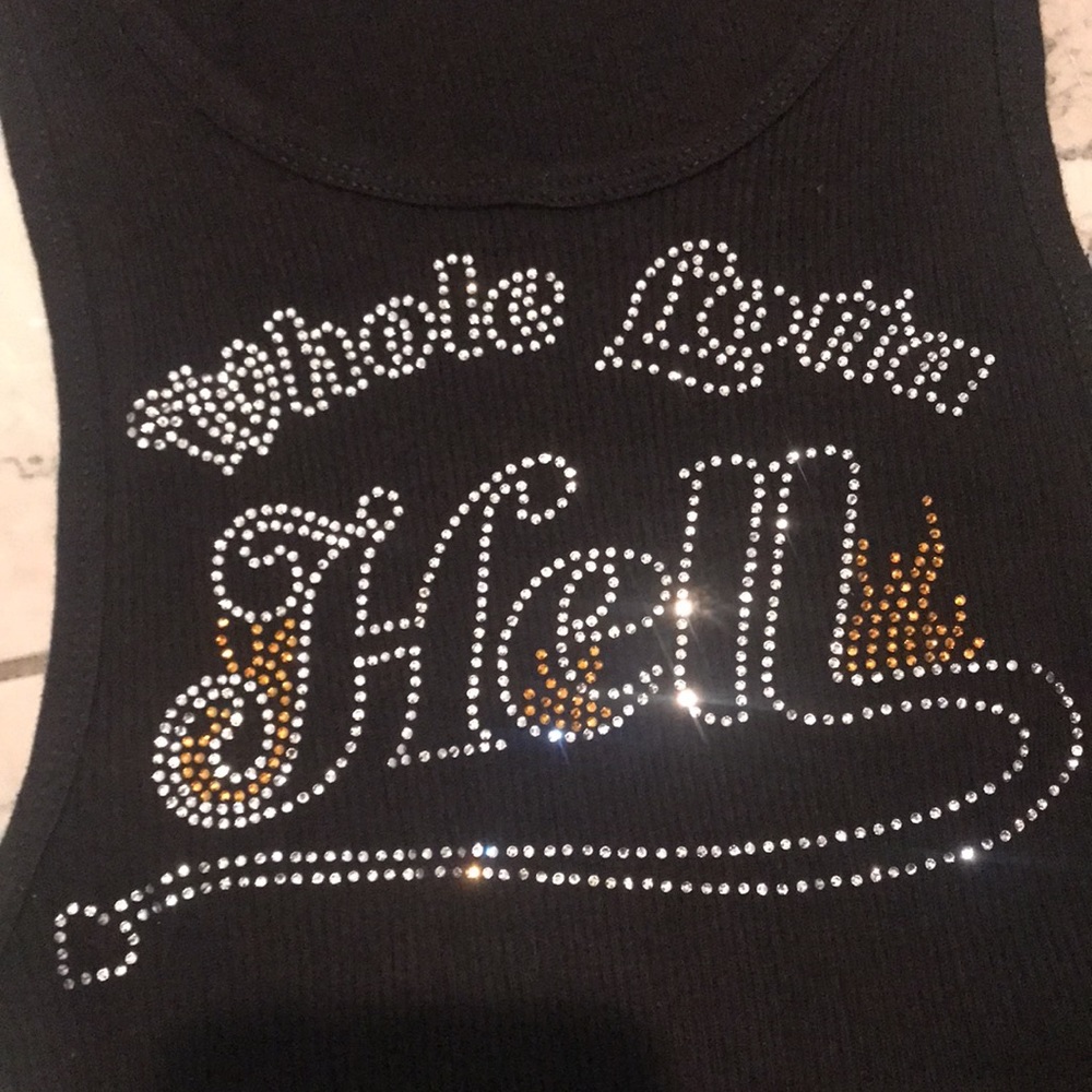 NWOT crop rhinestone tank size Small